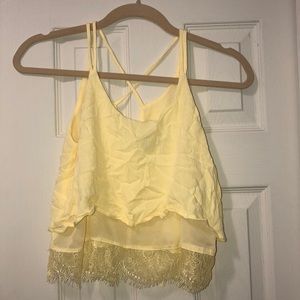 Yellow forever 21 crop top